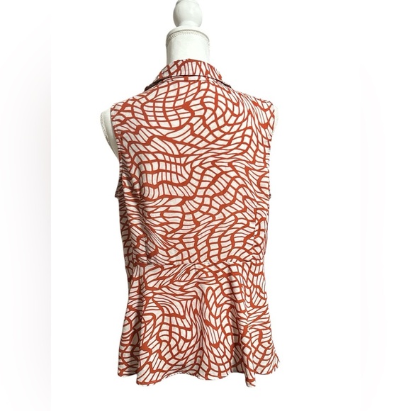 Cabo Sleeveless Twisting‎ Patterned V-Neck Women's Top, Size M - Picture 2 of 5